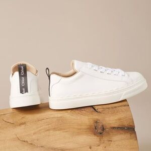 Chloé Lauren Scalloped Sneakers in White